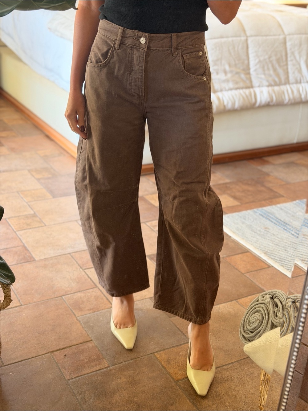 We The Free Chocolate Brown Wide-Leg Corduroy Pants